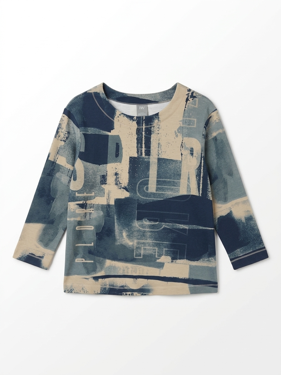 Rabe trui blauw creme